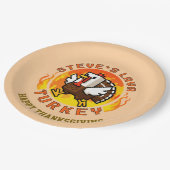 Thanksgiving Steve's Lava Turkey Plate ペーパープレート (アングル)