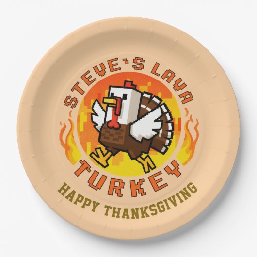Thanksgiving Steve's Lava Turkey Plate ペーパープレート (正面)