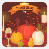 Thanksgiving Sticker スクエアシール (正面)