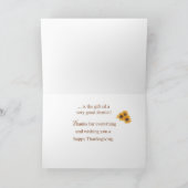 Thanksgiving Sunflowerの歯科医恵み カード (内部)
