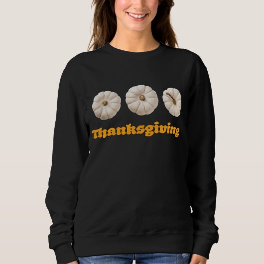 Thanksgiving Sweatshirt with White Pumpkins スウェットシャツ (正面)