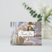 Thanksgiving Table Elegant Place Setting Thank You ポストカード (スタンド正面)
