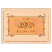Thanksgiving Tablecloth, Cornucopia and prayer テーブルクロス (正面(横))