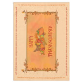Thanksgiving Tablecloth, Cornucopia and prayer テーブルクロス (正面)