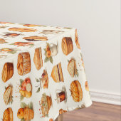 Thanksgiving Tablecloth Decor – Bread, Pie & Coffe テーブルクロス (インサイチュ)
