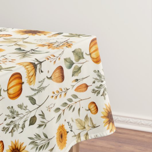 Thanksgiving Tablecloth Decor Pumpkins, Sunflowers テーブルクロス (インサイチュ)