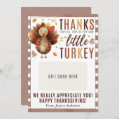 Thanksgiving Teacher Appreciation Gift Card Holder 招待状 (正面/裏面)