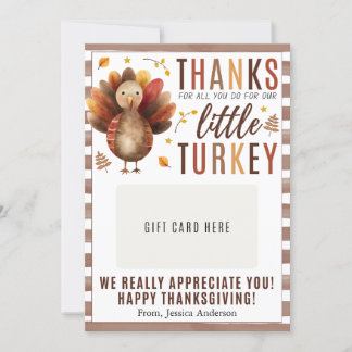 Thanksgiving Teacher Appreciation Gift Card Holder 招待状