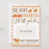 Thanksgiving Teacher Appreciation Gift Card Holder 招待状 (正面)