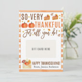 Thanksgiving Teacher Appreciation Gift Card Holder 招待状 (スタンド正面)