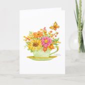 Thanksgiving Teacup Beautiful Day Blessings Card カード (正面)