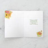 Thanksgiving Teacup Beautiful Day Blessings Card カード (内部)