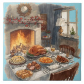 Thanksgiving,Traditional dishes, Autumn Table, タイル (正面)