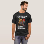 Thanksgiving Turkey And Touchdowns Football Boys K Tシャツ (正面フル)
