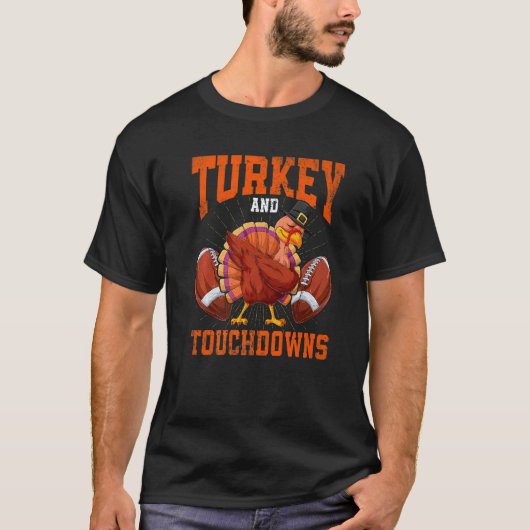 Thanksgiving Turkey And Touchdowns Football Men Ki Tシャツ (正面)