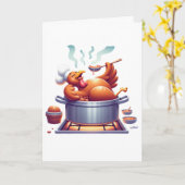 Thanksgiving Turkey Basting カード (黄色い花)