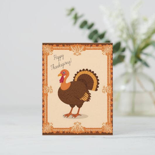 Thanksgiving Turkey Border ポストカード (スタンド正面)