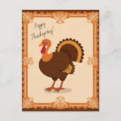 Thanksgiving Turkey Border ポストカード (正面)