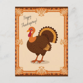 Thanksgiving Turkey Border ポストカード