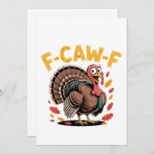 Thanksgiving Turkey Cawing F-Caw-F Funny Crow セーブザデート (正面/裏面)