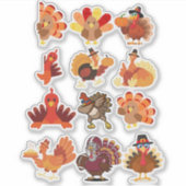 Thanksgiving Turkey Collage シール (正面)