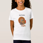 Thanksgiving Turkey Colourful Feathers in Leaves Tシャツ (正面)