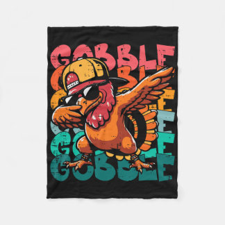 Thanksgiving Turkey Dab Gobble Funny Toddler Boys  フリースブランケット