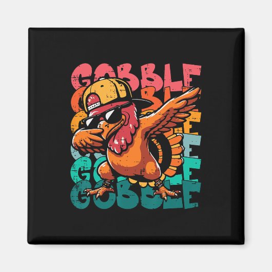Thanksgiving Turkey Dab Gobble Funny Toddler Boys  マグネット (正面)