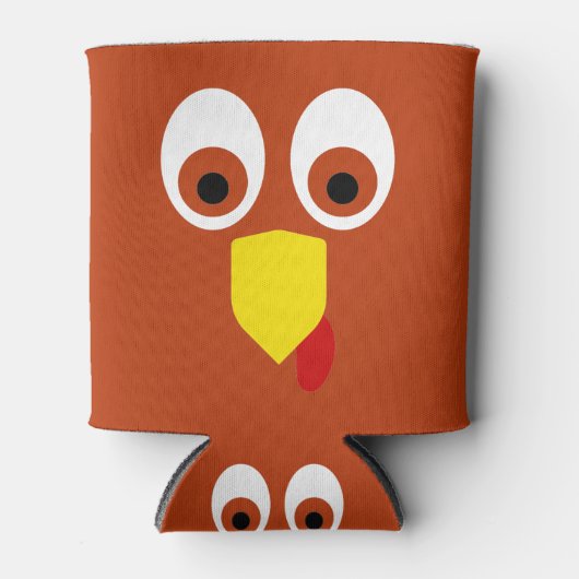 Thanksgiving Turkey Face 缶クーラー (正面)