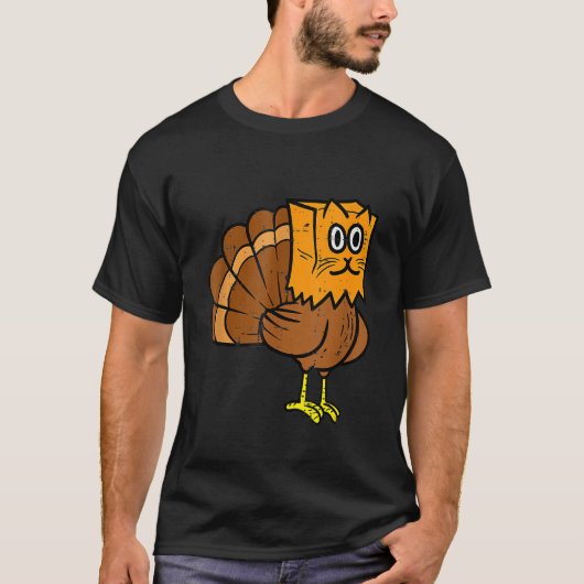 Thanksgiving Turkey Fake Cat Meow  Cat Thanksgivin Tシャツ (正面)