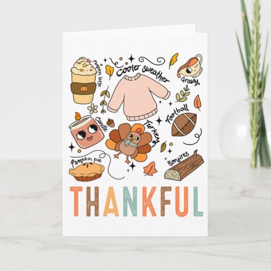 Thanksgiving Turkey Fall Thankful Graphic Familywo カード (正面)