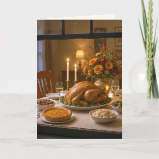 Thanksgiving Turkey Feast In Window シーズンカード (正面)