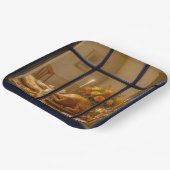 Thanksgiving Turkey Feast In Window ペーパープレート (傾斜あり)