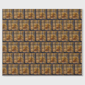 Thanksgiving Turkey Feast In Window ラッピングペーパー (フラット)