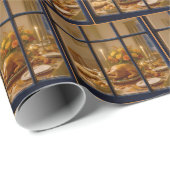 Thanksgiving Turkey Feast In Window ラッピングペーパー (ロールコーナー)