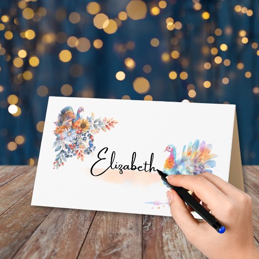 Thanksgiving Turkey Folded Place Card プレイスカード