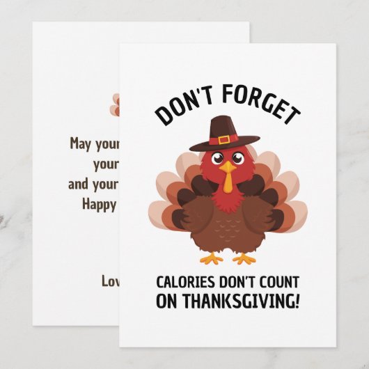 Thanksgiving Turkey Humor Funny Fall Joke シーズンカード (正面/裏面)