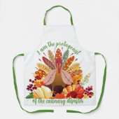 Thanksgiving Turkey in Autumn Paradise エプロン (正面)
