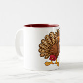 Thanksgiving Turkey Leopard Autumn Cup Coquette ツートーンマグカップ (正面左)