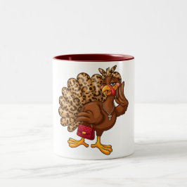 Thanksgiving Turkey Leopard Autumn Cup Coquette ツートーンマグカップ
