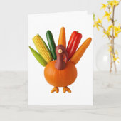 Thanksgiving Turkey Made of Vegetables カード (黄色い花)