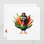 Thanksgiving Turkey Made of Vegetables シーズンカード (正面/裏面)