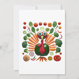 Thanksgiving Turkey Made of Vegetables 招待状