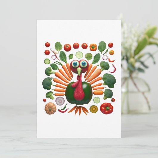 Thanksgiving Turkey Made of Vegetables 招待状 (スタンド正面)