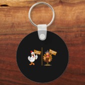 Thanksgiving Turkey No Thanks Grumpy Halloween Fun キーホルダー (正面)