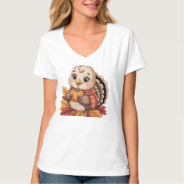 Thanksgiving turkey pumpkin fall leaves tシャツ