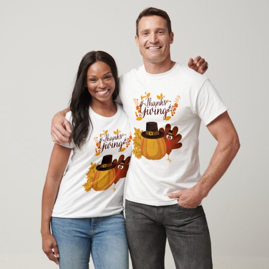 Thanksgiving Turkey & Pumpkin T‑Shirt Tシャツ (ユニセックス)