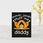 Thanksgiving Turkey Stuff Me Funny Adult Humor Men カード (黄色い花)