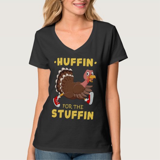 Thanksgiving Turkey Trot Huffin For The Stuffin 5K Tシャツ (正面)