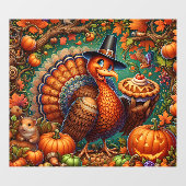 Thanksgiving Turkey Window Cling ウィンドウサイン (シート)